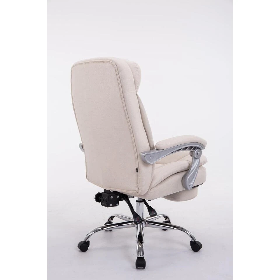 CLP Bureaustoel XL Troy Chroom Frame - Stof - Creme 6 CLP Bureaustoel XL Troy Chroom Frame - Stof - Creme - Afbeelding 4