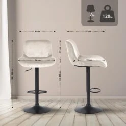 CLP Set Van 2 Barkruk Solon Mat Zwart Frame - Fluweel - Creme -Leen Bakker Winkel b64be55a86134b30b8c4eb185ebbb547