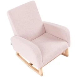 NORBY - Schommelstoel Voor Kinderen - Pastelroze - Bouclé -Leen Bakker Winkel b662687f62fc4d56b1fc1188b0e0c832