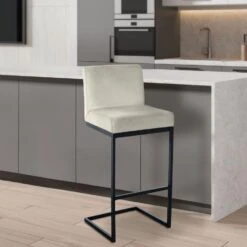 CLP Barkruk Hopewell Zwart Frame - Fluweel - Creme -Leen Bakker Winkel b69db34aa3a949e4a5d0bdacffa178a2