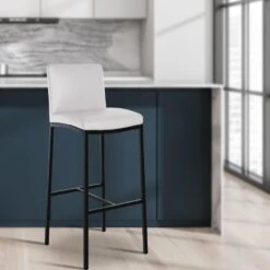 CLP Barkruk Freeport Zwart Frame - Kunstleer - Wit -Leen Bakker Winkel b72e63418f8d483e8194b1ea7cde1f14