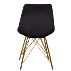 Giga Meubel Eetkamerstoel Velvet Zwart - Set Van 2 - Goud Onderstel -Leen Bakker Winkel b929d30a4ae64e25867cc00080cc3db2
