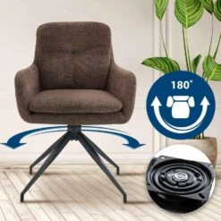 CLP Set Van 2 Eetkamerstoel Pickett Mat Zwart Frame - Stof - Bruin -Leen Bakker Winkel bb31286c356b4f328f0d375d56be03af