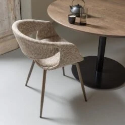 WOOOD Yossi Eetkamerstoelen Met Metalen Koper Poot - Zand - Set Van 2 -Leen Bakker Winkel bb3232c173f2489999e2be33737e6a7c