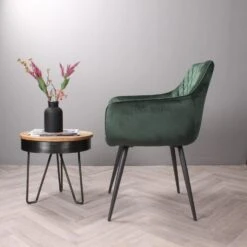 DS4U - Ravi 3.0 Eetkamerstoel Velours - Donkergroen -Leen Bakker Winkel bbf6b9cd9efe467f952a6b0f07e57f0e