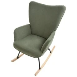 ARSET - Schommelstoel - Donkergroen - Bouclé -Leen Bakker Winkel bc2b7b65a99340b0bc93013cc6319dd5