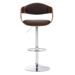 CLP Barkruk Kingston Walnoot Frame - Stof - Walnoot/bruin -Leen Bakker Winkel bc8367a20a064457bf6613cccdb9226c