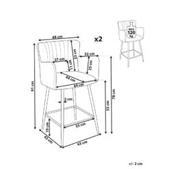 SANILAC - Barkruk Set Van 2 - Wit - Fluweel -Leen Bakker Winkel bda1e723ade048e18a48f399cfb2ac5a