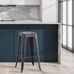 CLP Set Van 4 Barkruk Joshua Metaal - Zwart/goud -Leen Bakker Winkel bf0aa2680a804beca01b37867a815ffc