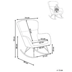 ANASET - Schommelstoel - Wit/Goud - Bouclé -Leen Bakker Winkel bfd6236397bf44ebbca7900f5430a862