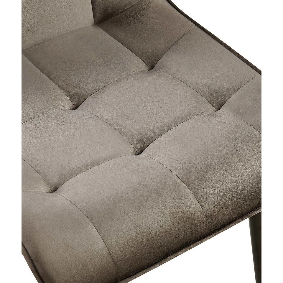 CLP Eetkamerstoel Gifford Mat Zwart Frame - Fluweel - Antraciet 7 CLP Eetkamerstoel Gifford Mat Zwart Frame - Fluweel - Antraciet - Afbeelding 5