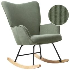 ARSET - Schommelstoel - Donkergroen - Bouclé -Leen Bakker Winkel c1ff3f464503428da8a15b2003244977