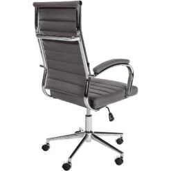 CLP Bureaustoel Mollis Chroom Frame - Echt Leer - Grijs -Leen Bakker Winkel c5084d1dcdb7415da7f2bbb07c62b303