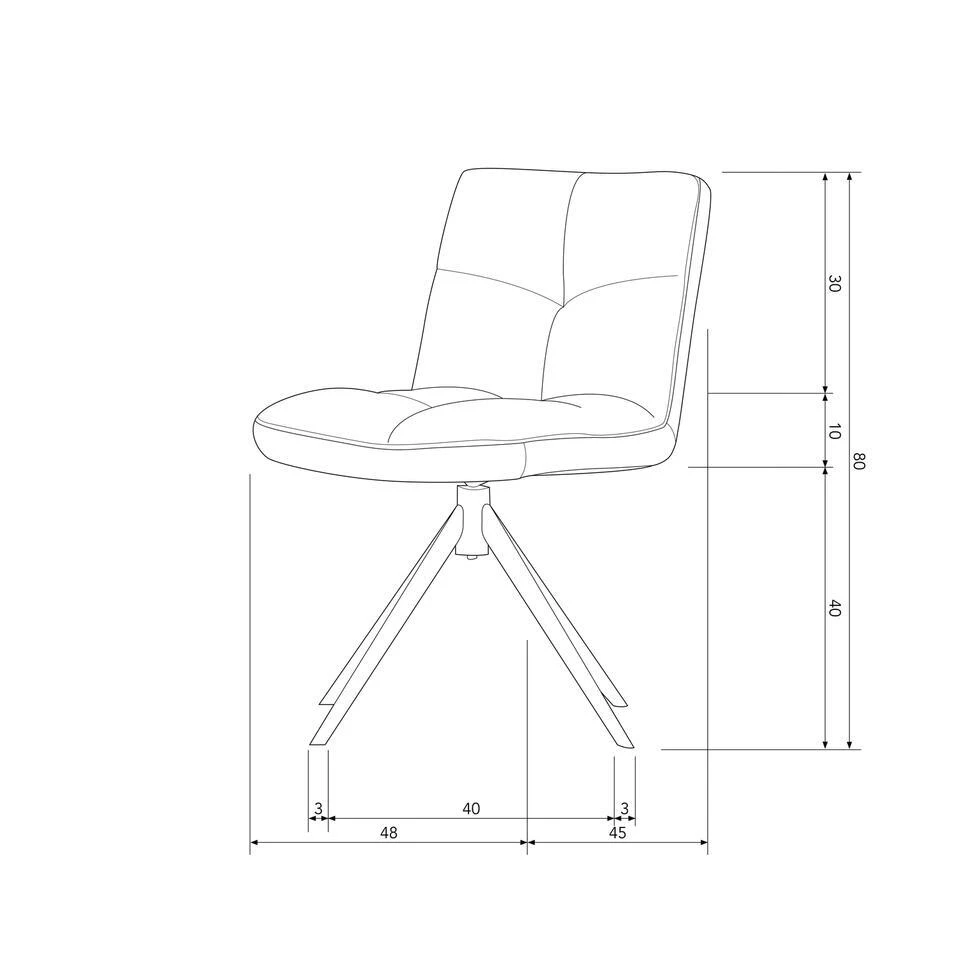 WOOOD Vinny Draaibare Eetkamerstoel - Velvet - Zand - 80x48x45 9 WOOOD Vinny Draaibare Eetkamerstoel - Velvet - Zand - 80x48x45 - Afbeelding 7