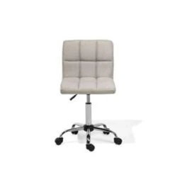 Beliani Bureaustoel MARION - Beige Polyester -Leen Bakker Winkel c62414fc946341fd9d9347bcdf9d3a58