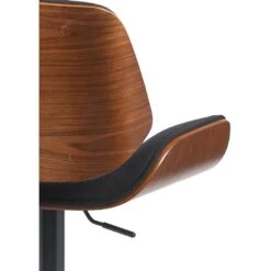 CLP Barkruk Beverley Zwart Frame - Stof - Walnoot/zwart -Leen Bakker Winkel c64af2491b9c438fb9f9f5e7a88e4d6b