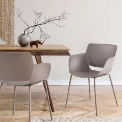 CLP Set Van 2 Eetkamerstoel Alpena Kunststof - Taupe -Leen Bakker Winkel c656d42b279940edb99e2b3591b1e78d