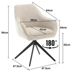 Livingfurn - Eetkamerstoel Thomas Toffee - Beige - Stof - Set Van 2 -Leen Bakker Winkel c6e85e9e78554a12a61d385e774e095c