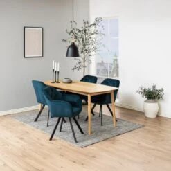 Eetkamerstoel - Blauw - Stof - Zithoogte 47,5cm - Lida -Leen Bakker Winkel c81e48201e694f5698f14326241c87a9