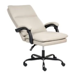 SERENE - Bureaustoel - Lichtbeige - Kunstleer -Leen Bakker Winkel c91630f68b204e679fda6d4a5e935eeb