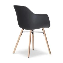 Nolon Nena-Liz Eetkamerstoel Zwart - Armleuning - Lichtgrijs Kussen -Leen Bakker Winkel c9ebd06d5bac4ed6b62dccc1d293eedf