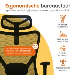 Goliving Ergonomische Bureaustoel - Kantoorstoel - Volwassenen - Zwart -Leen Bakker Winkel ca0bbaa0191249128d70d42b7c48b194