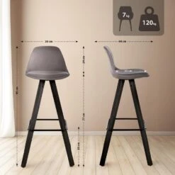 CLP Set Van 2 Barkruk Corbin Zwart Frame - Stof - Taupe -Leen Bakker Winkel cc765530d08f4ae1b645d958e3e7b1e6