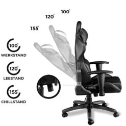 Ocazi Chicago Gamingstoel - Bureaustoel - Zwart -Leen Bakker Winkel cd57ada129f5408f9387bd5f74c1b8bd