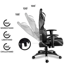 Ocazi Chicago Gaming Stoel - Bureaustoel - Zwart/Wit 15 Ocazi Chicago Gaming Stoel - Bureaustoel - Zwart/Wit -Leen Bakker Winkel ce583785afd54eeb80bc84f6b92462b0