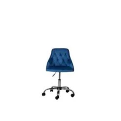 Beliani Bureaustoel PARRISH - Blauw Fluweel -Leen Bakker Winkel d1b1110eda4249a589bd38abe1292833