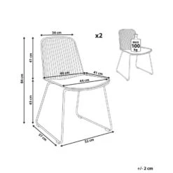 PENSACOLA - Eetkamerstoel Set Van 2 - Zwart - Metaal -Leen Bakker Winkel d29ded5d0424427892f6cbf4b04f1ab4