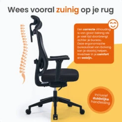 Goliving Ergonomische Bureaustoel - Kantoorstoel - Volwassenen - Zwart -Leen Bakker Winkel d3052e759bb54839ac17e2ac01f8e853