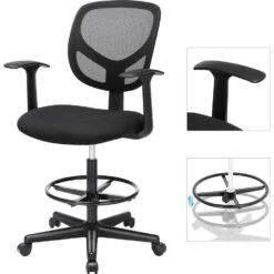 Bobbel Home - Bureaustoel - In Hoogte Verstelbaar - 360° Draaibaar - Zwart -Leen Bakker Winkel d4b2f8827d1a40c2a3387fc6c8bb4fd0