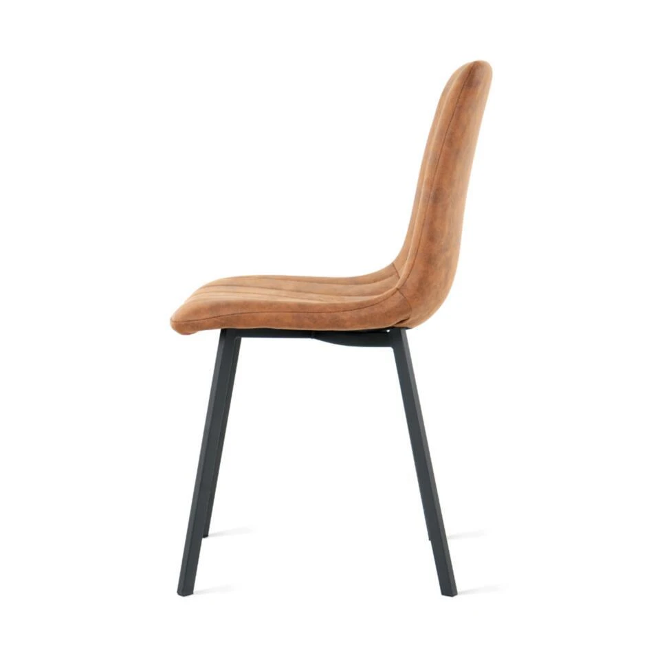 2x Eetkamerstoel Minsk - Microleder - Cognac 12 2x Eetkamerstoel Minsk - Microleder - Cognac - Afbeelding 10