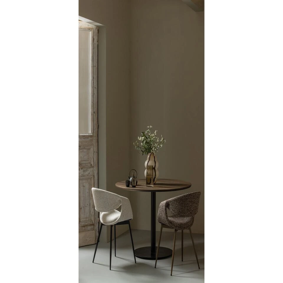 WOOOD Yossi Eetkamerstoelen Metalen Koper Poot - Bruin - Set Van 2 6 WOOOD Yossi Eetkamerstoelen Metalen Koper Poot - Bruin - Set Van 2 - Afbeelding 4