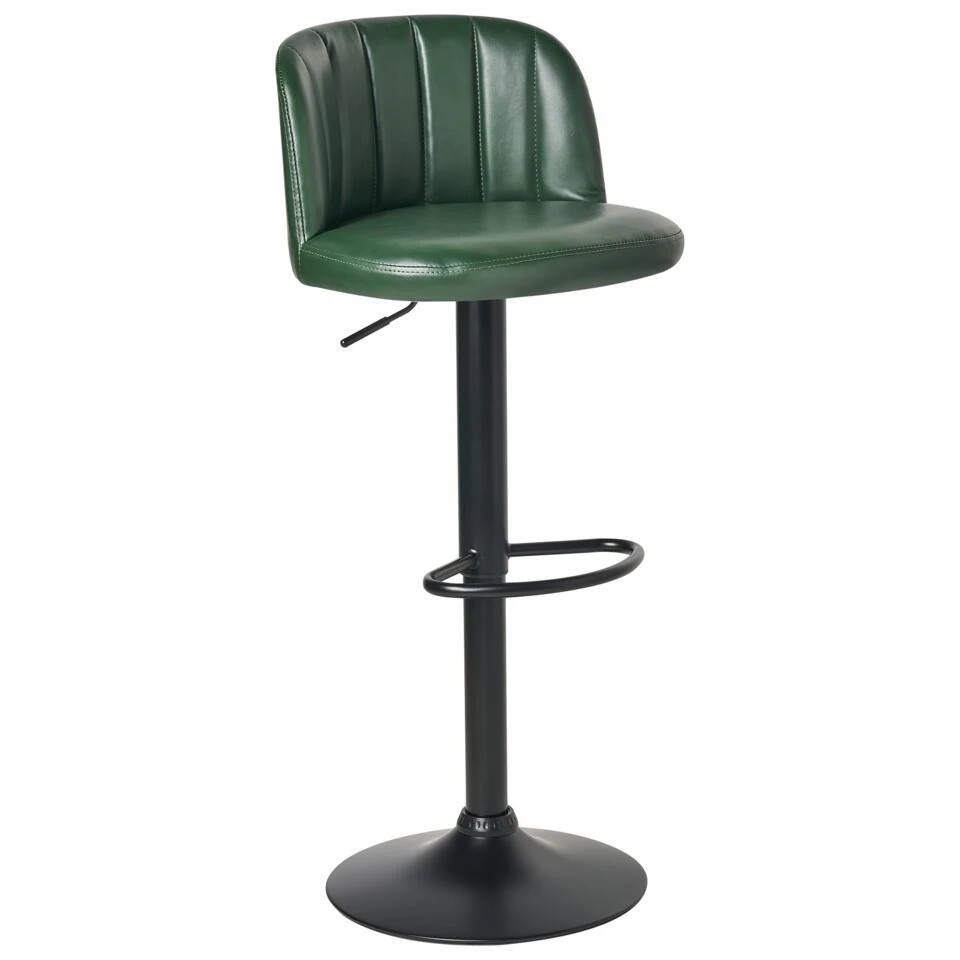 VLORE - Barkruk Set Van 2 - Donkergroen - Kunstleer 7 VLORE - Barkruk Set Van 2 - Donkergroen - Kunstleer - Afbeelding 5