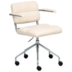 CANDOR - Bureaustoel - Off-white - Kunstleer -Leen Bakker Winkel d5ce4db6ccf94ca497070242a940c90e