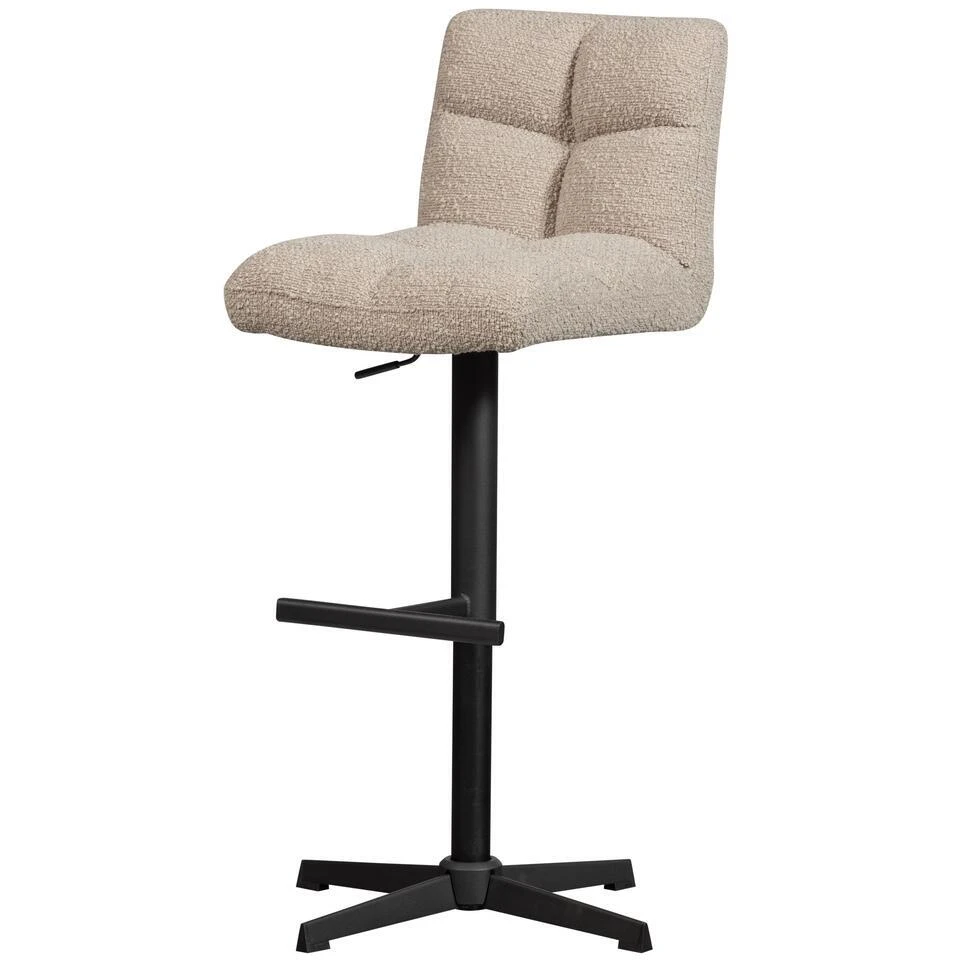 WOOOD Vinny Draaibare Barstoelen - Bouclé - Zand - Set Van 2 7 WOOOD Vinny Draaibare Barstoelen - Bouclé - Zand - Set Van 2 - Afbeelding 5