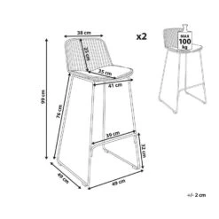 PENSACOLA - Barkruk Set Van 2 - Zwart - Metaal -Leen Bakker Winkel daacd64deeae45b7a1b1f727ace07ab2