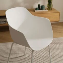 Nolon Nora-Puk Eetkamerstoel Wit - Met Armleuning - Wit Onderstel -Leen Bakker Winkel db0285ddae424739967aa790a938219f