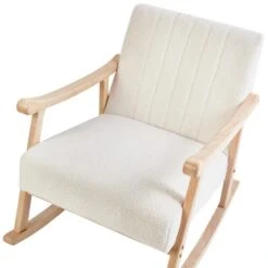 LEKNES - Schommelstoel - Gebroken Wit - Bouclé -Leen Bakker Winkel dc849cb28e534eb69db4130b4c8de29c