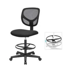 Bobbel Home - Ergonomische Bureaustoel - Verstelbare Voetsteun - Zwart -Leen Bakker Winkel dd94627fc97b445f9e7d94e2e07fae49