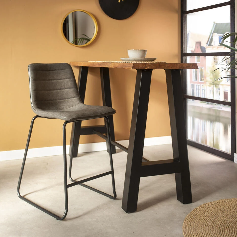 Industriële Barkruk Mark Antraciet - Zithoogte 65 Cm - Kunstleder - Grijs 8 Industriële Barkruk Mark Antraciet - Zithoogte 65 Cm - Kunstleder - Grijs - Afbeelding 6