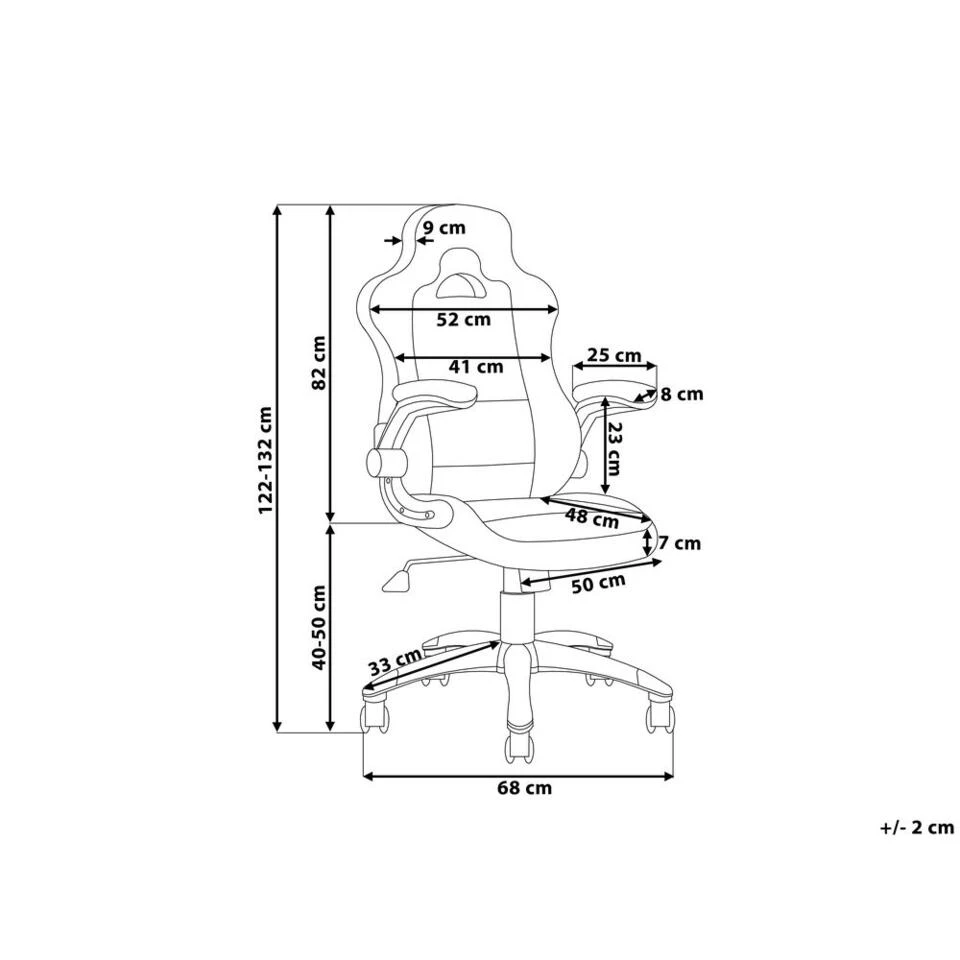 Beliani Bureaustoel MASTER - Zwart Kunstleer 4 Beliani Bureaustoel MASTER - Zwart Kunstleer - Afbeelding 2