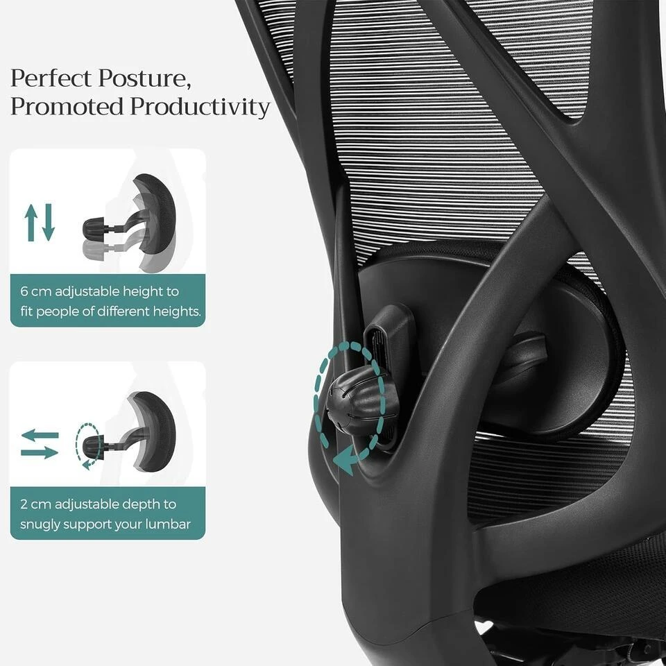 Parya Home Bureaustoel – Verstelbare Stoel Met Hoofdsteun 7 Parya Home Bureaustoel – Verstelbare Stoel Met Hoofdsteun - Afbeelding 5