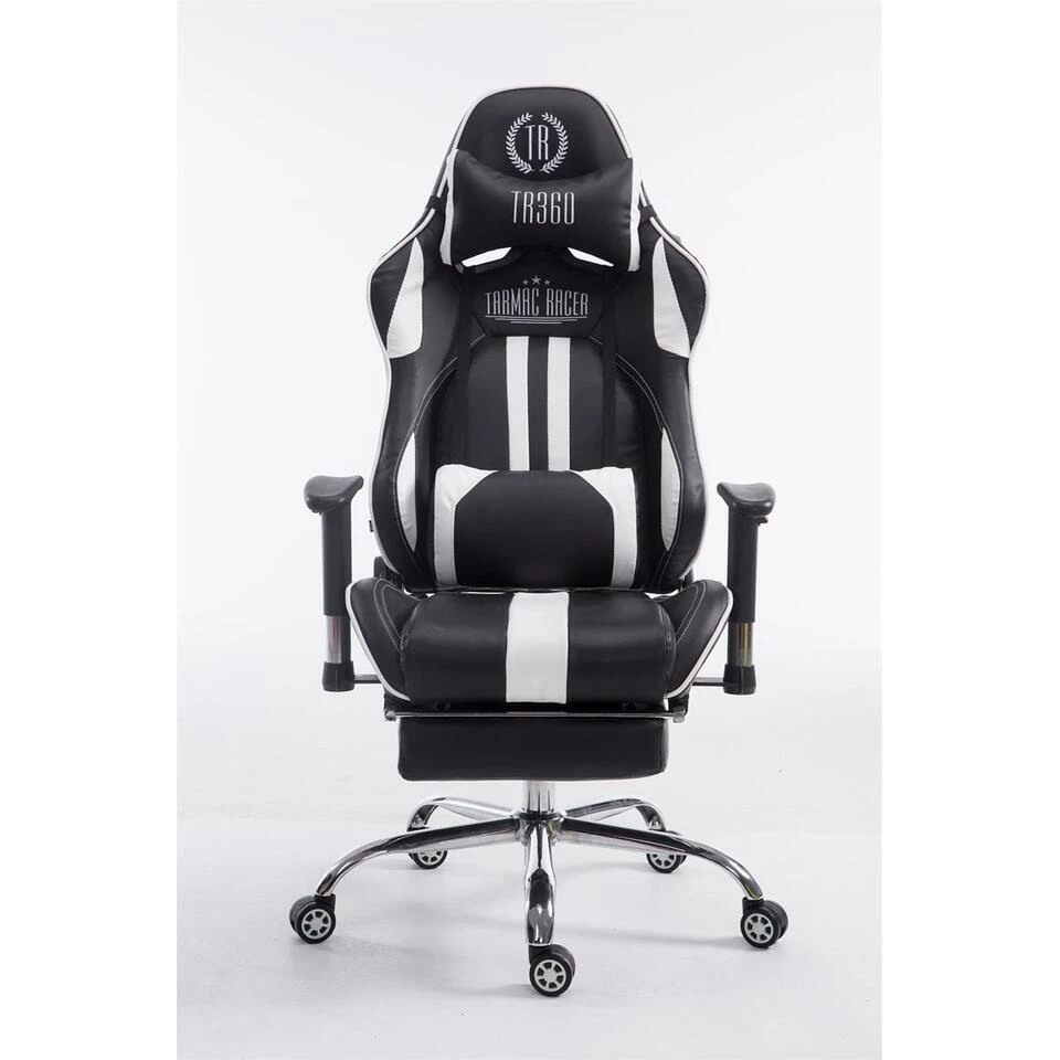 CLP Bureaustoel Limit Zwart Frame - Kunstleer - Zwart/wit 3 CLP Bureaustoel Limit Zwart Frame - Kunstleer - Zwart/wit - Afbeelding 2