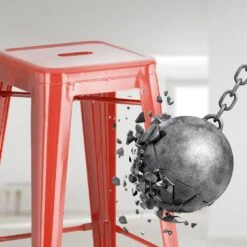 CLP Set Van 4 Barkruk Joshua Metaal - Rood -Leen Bakker Winkel df579c1f014547d19485d4381fecdbad