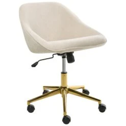 BARDSDALE - Bureaustoel - Lichtbeige - Fluweel -Leen Bakker Winkel df586de5001e478b909f19f67479cb1d