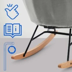 CLP Schommelstoel Sanka Fluweel - Grijs -Leen Bakker Winkel dfed7641974d4eb18a0954a32bf0c662