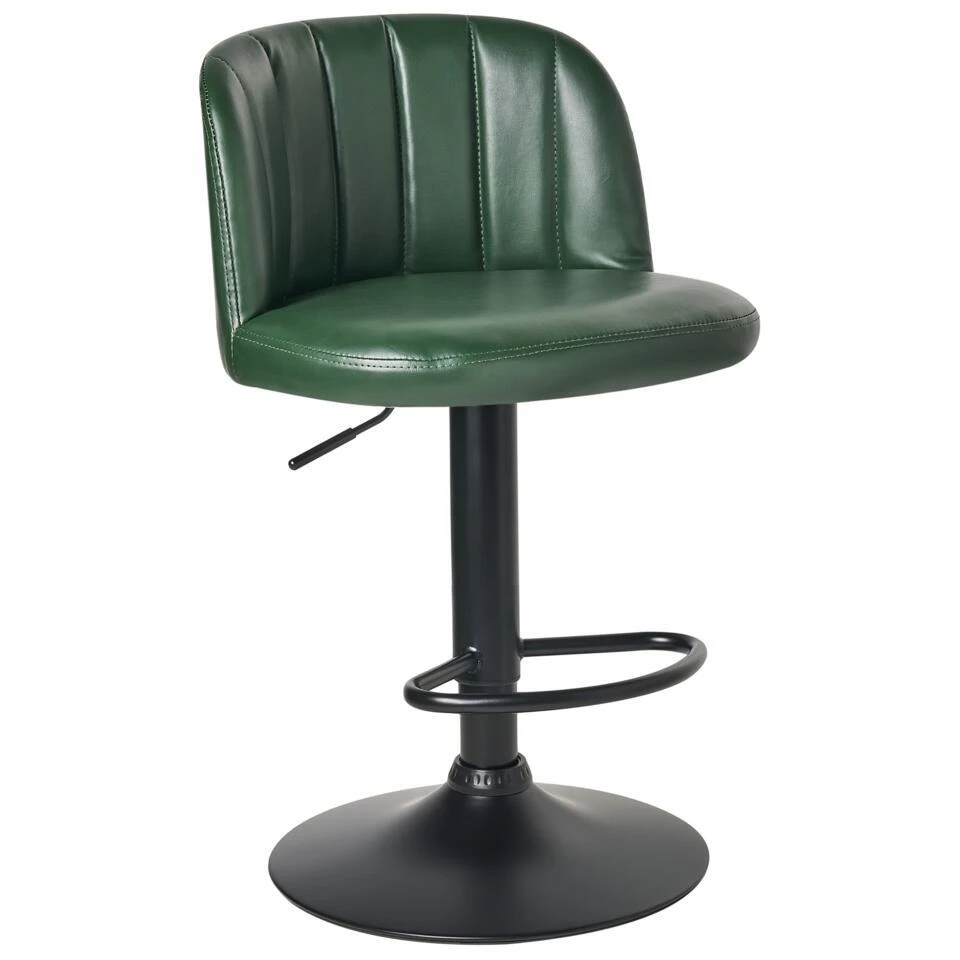 VLORE - Barkruk Set Van 2 - Donkergroen - Kunstleer 8 VLORE - Barkruk Set Van 2 - Donkergroen - Kunstleer - Afbeelding 6